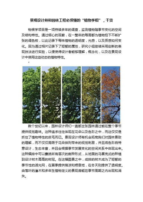 景观设计师和园林工程必须懂的“植物季相”，干货