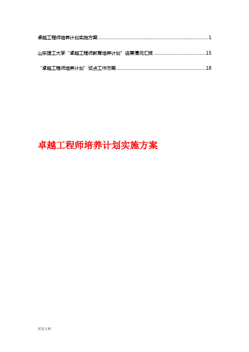 卓越工程师培养计划实施方案(1)