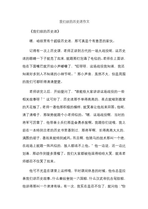 我们班的历史迷作文