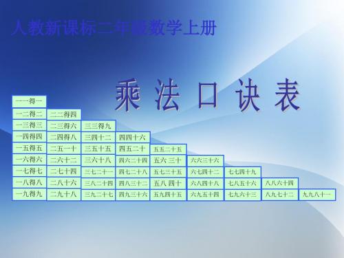 人教版二年级数学上册乘法口诀表