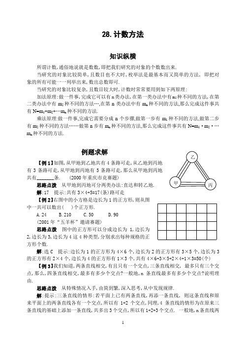 初中竞赛数学28.计数方法(含答案)