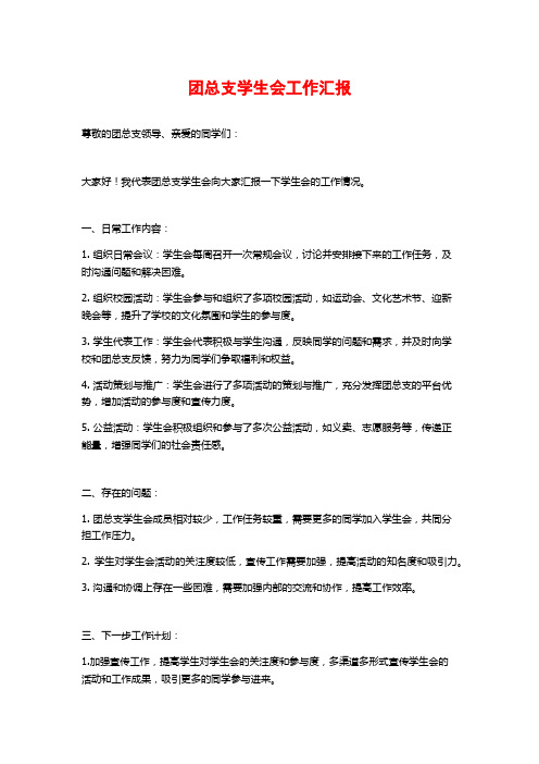 团总支学生会工作汇报