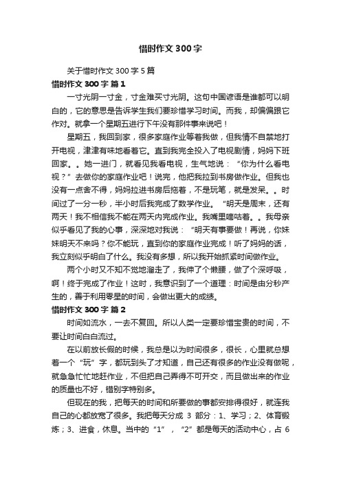 关于惜时作文300字5篇