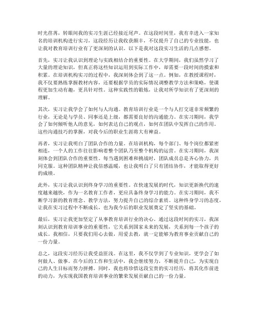 培训机构的实习感想