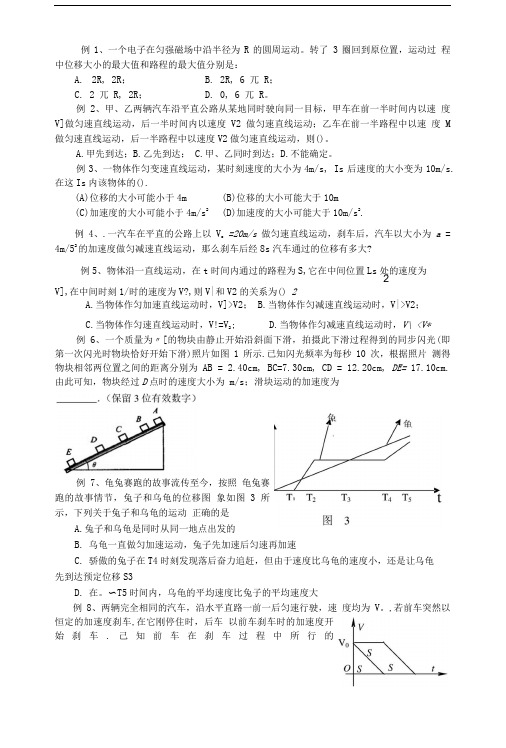 匀变速直线运动经典练习题.doc