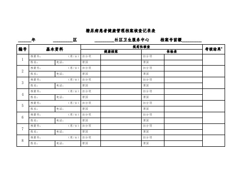 糖尿病患者核查记录表 -