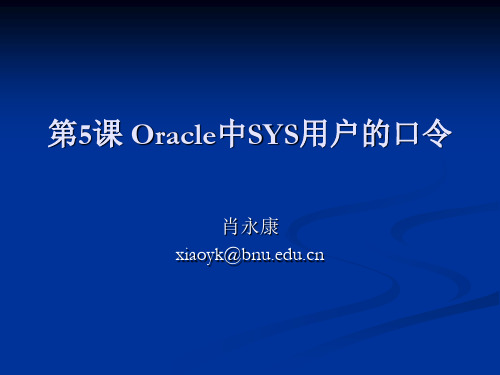 ch05 Oracle中SYS用户的口令