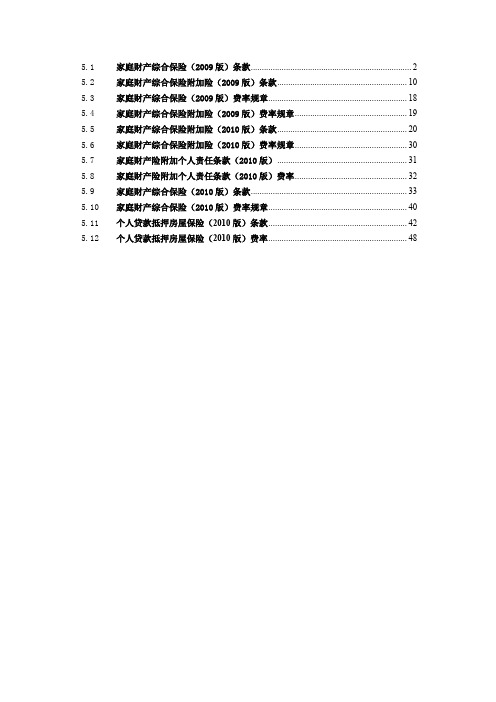 家庭财产保险汇编.doc