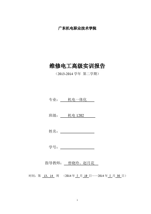 维修电工高级实训报告