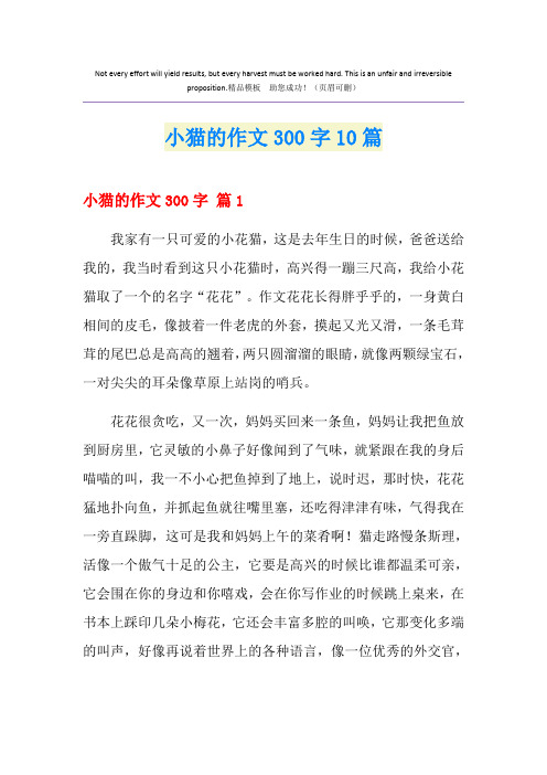 小猫的作文300字10篇