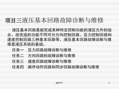 液压基本回路的故障诊断与维修  ppt课件