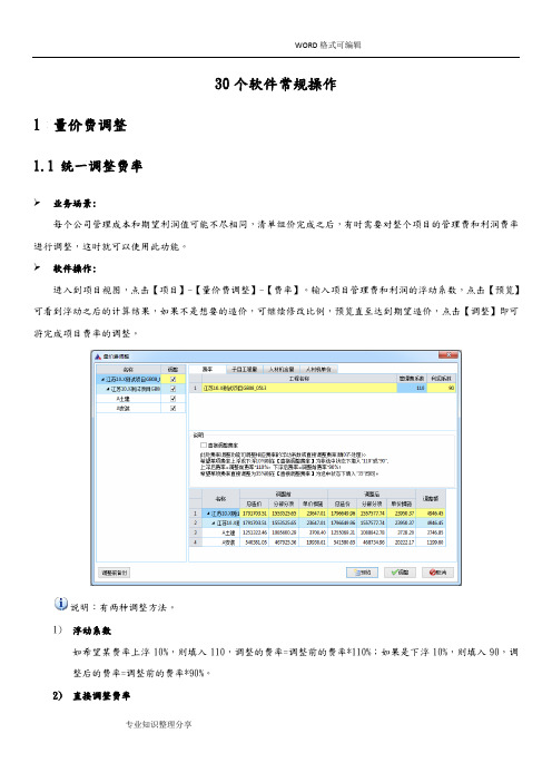 30个新点计价软件常规操作