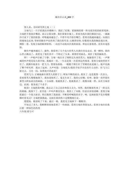 城市启示录(800字作文)