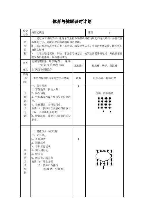 小学体育_蹲踞式跳远教学设计学情分析教材分析课后反思