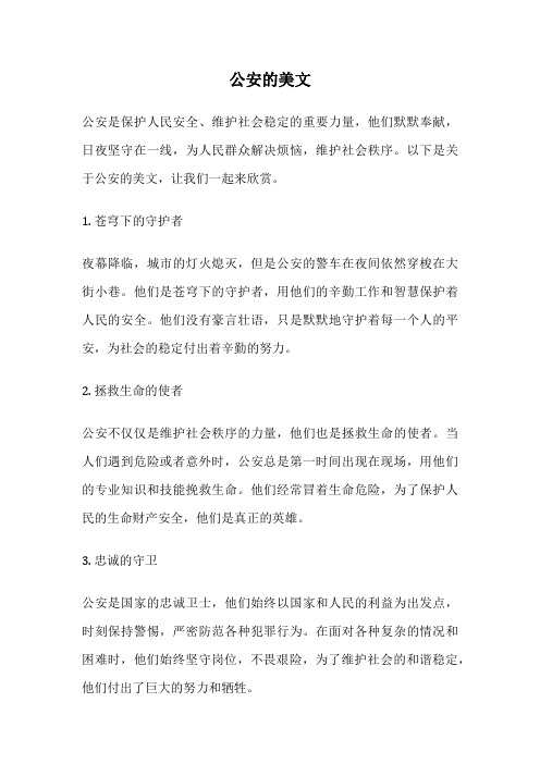 公安的美文