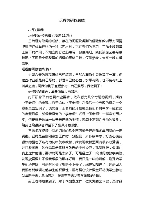 远程的研修总结