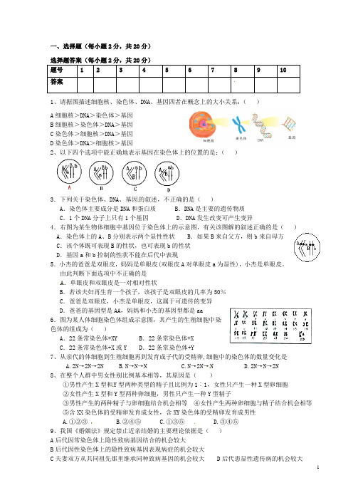 江苏省新沂市八年级生物下学期第一次学情调研试题 苏教版