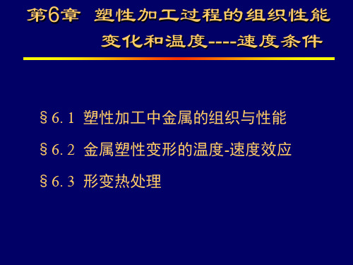 塑性加工过程的组织性能变化