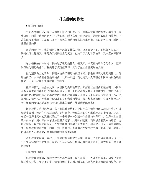 什么的瞬间作文