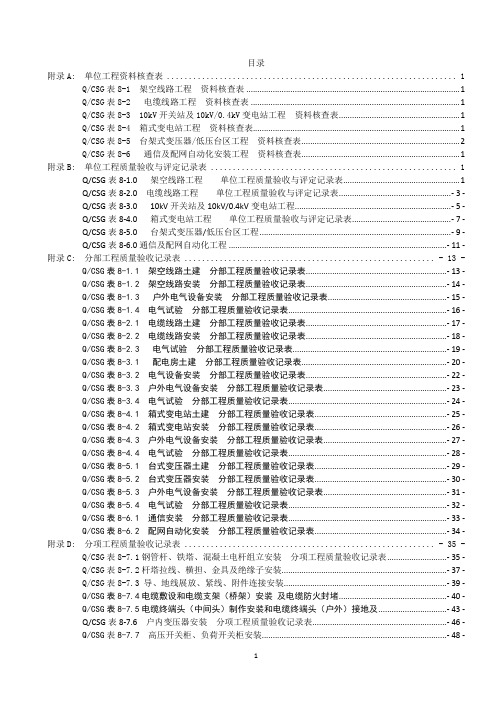 南网最新配网全部验评记录表