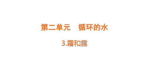 大象版小学六年级上册科学 第二单元 循环的水 3 霜和露