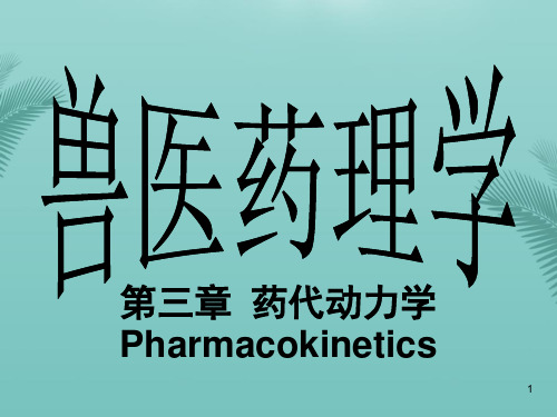 《兽药药理学第三章药代动力学 Pharmacokinetics 》精品课件推荐精选PPT