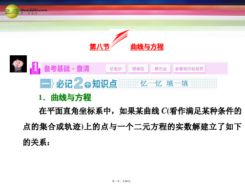 高考数学一轮复习 第八节 曲线与方程课件 理 新人教A版