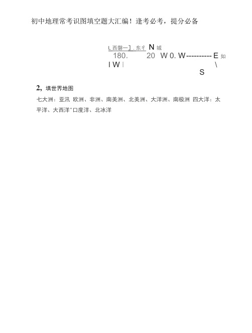 (完整版)初中地理常考识图填空题大汇编