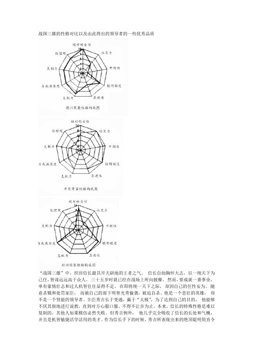 战国三雄的性格对比以及由此得出的领导者的一些优秀品质