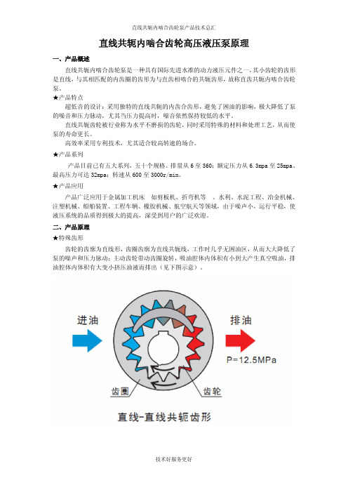 直线共轭内啮合齿轮高压液压泵2015