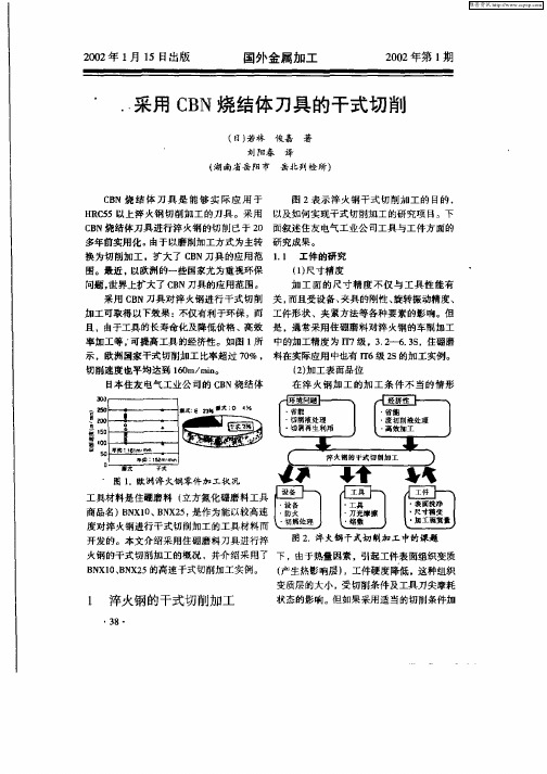 采用CBN烧结体刀具的干式切削