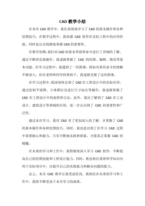 cad教学小结