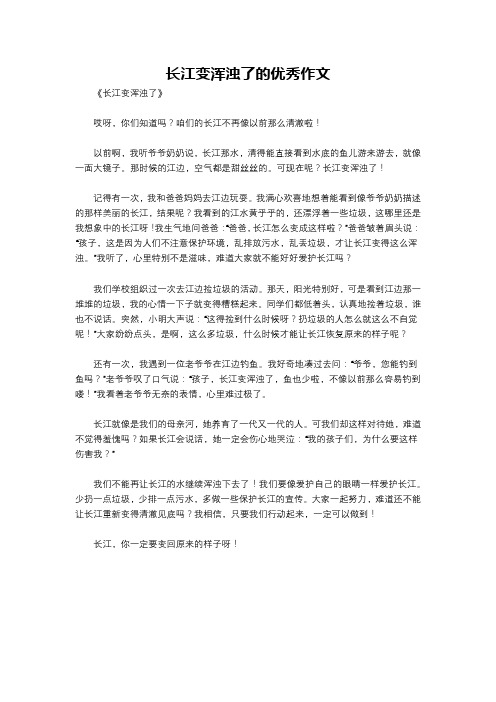 长江变浑浊了的优秀作文