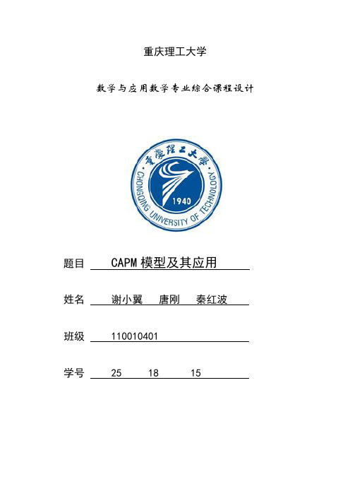 CAPM模型及其应用解析