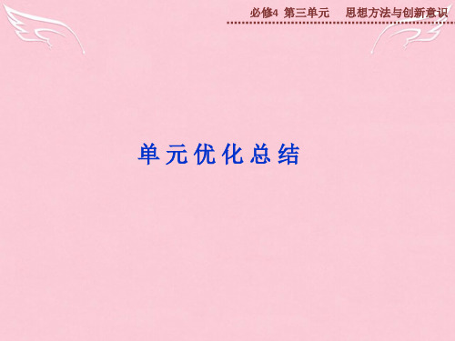 【优化方案】高中政治 第三单元 思想方法与创新意识单元优化总结课件 新人教版必修4