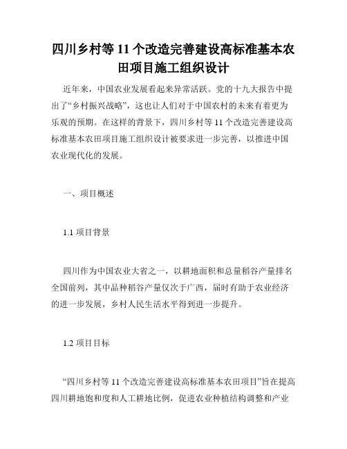 四川乡村等11个改造完善建设高标准基本农田项目施工组织设计