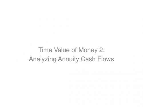 Analyzing Annuity Cash Flows