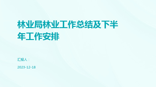 林业局林业工作总结及下半年工作安排