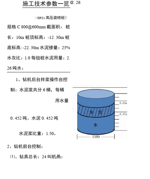 高压旋喷桩施工参数