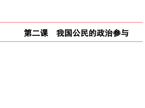 高三政治一轮复习 --我国公民的政治参与(优质课)