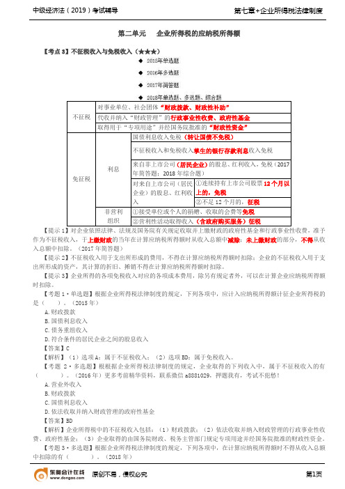 第54讲_不征税收入与免税收入、税前准予扣除项目及标准