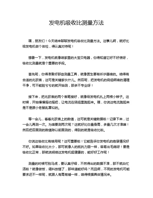 发电机吸收比测量方法