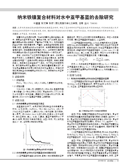 纳米铁镍复合材料对水中亚甲基蓝的去除研究