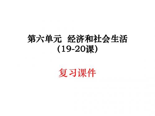 八年级历史上册第六单元《经济和社会生活》(19-20课)复习课件。(共28张PPT)