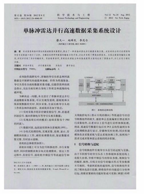 单脉冲雷达并行高速数据采集系统设计