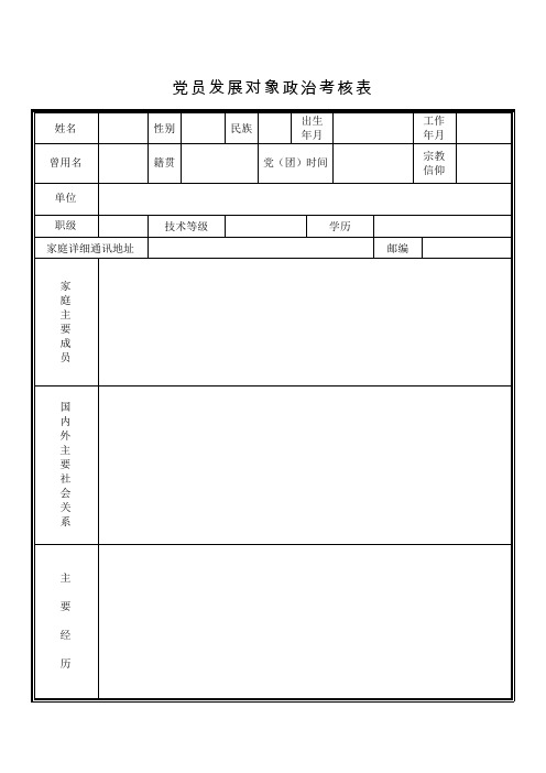 入党积极分子考察表报告模板范文