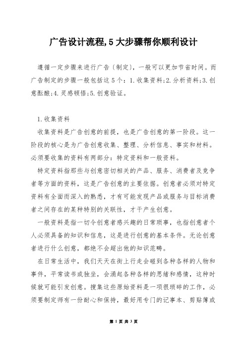 广告设计流程,5大步骤帮你顺利设计