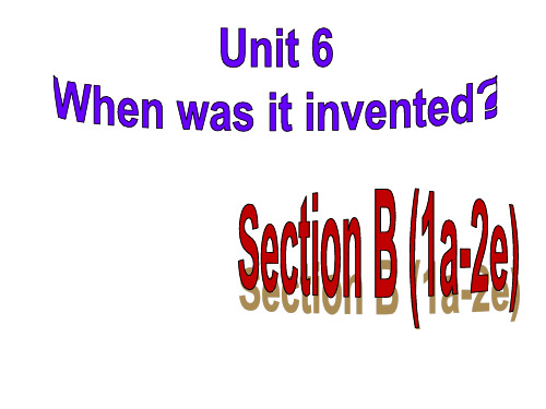 2019年秋苏教版九年级英语上册课件：unit 6 Section B (1a-1e)