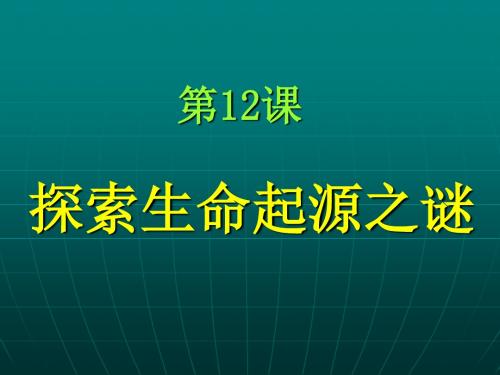 第12课探索生命起源之迷