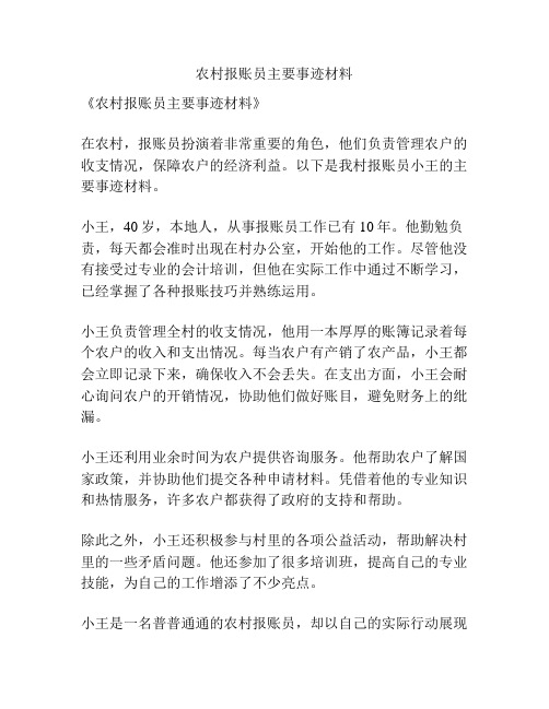 农村报账员主要事迹材料